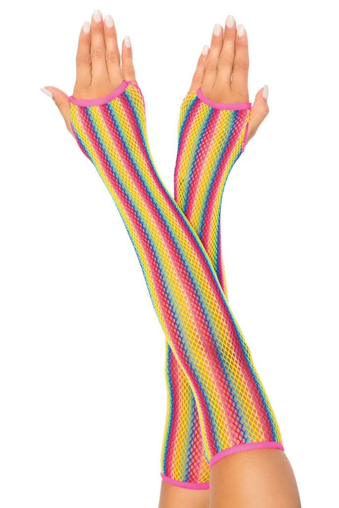 Chauffe-bras en filet arc-en-ciel