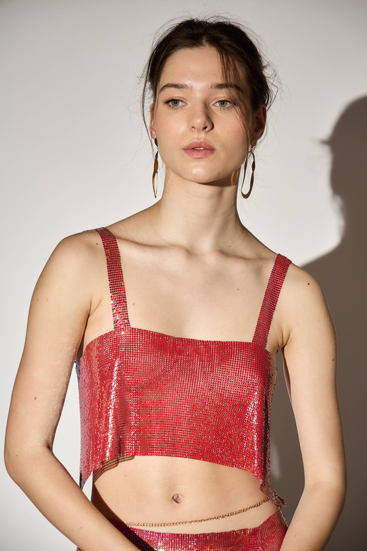 Metallic Top Ruby Red