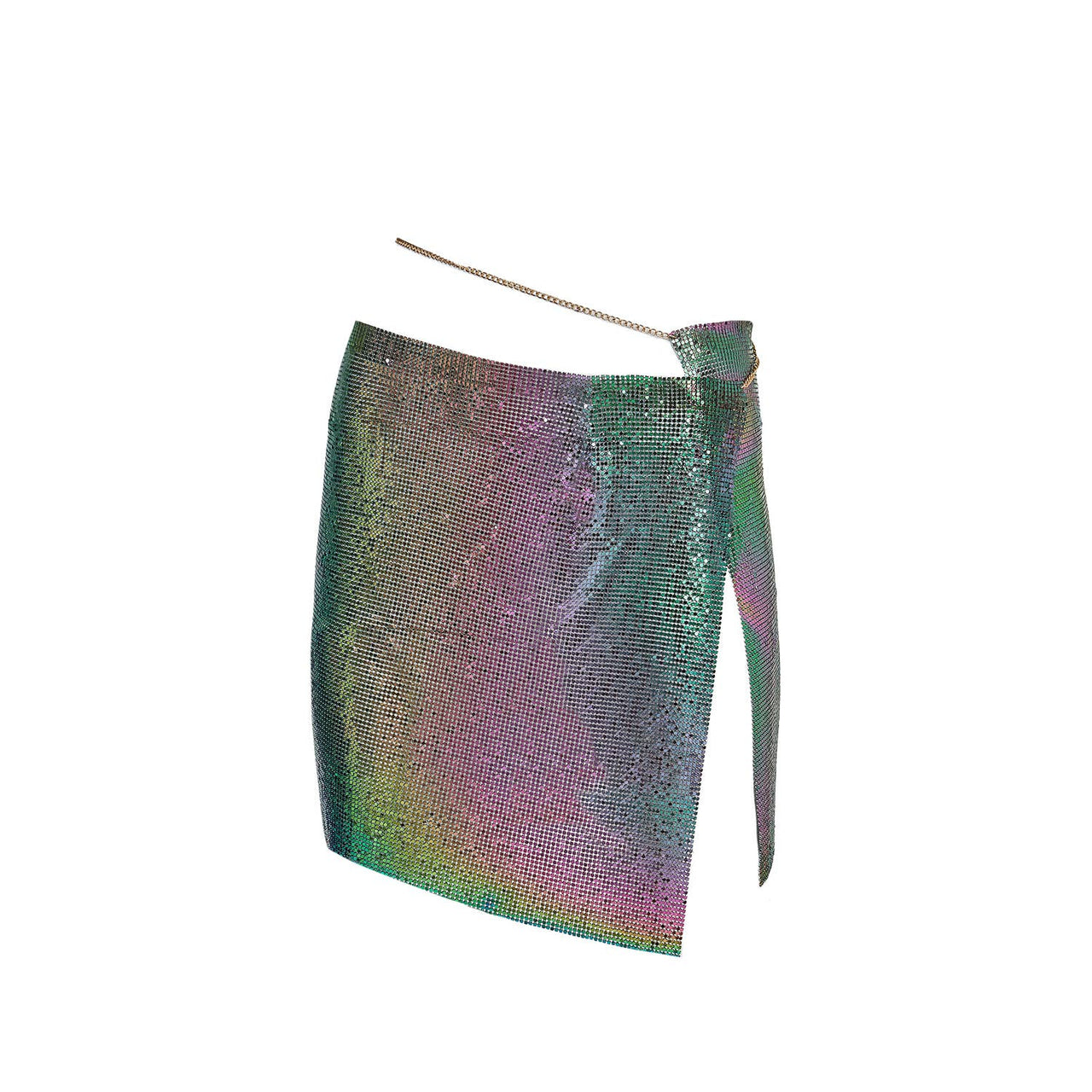 Metalic Wrap Skirt Mystical Black