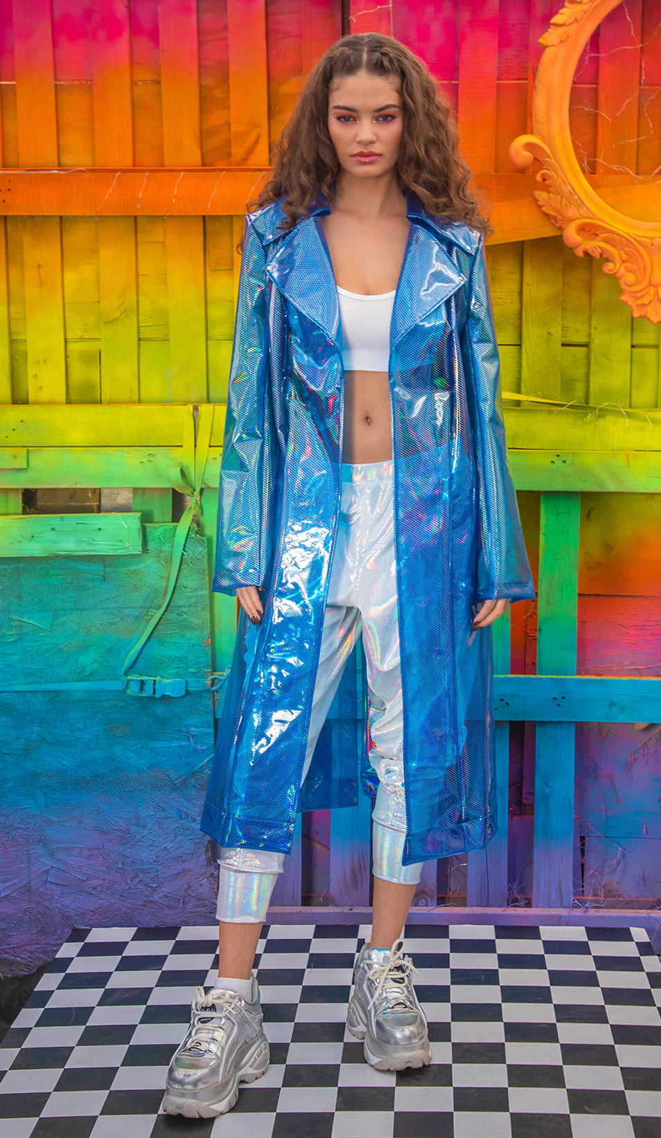 Translucent trench coat on sale
