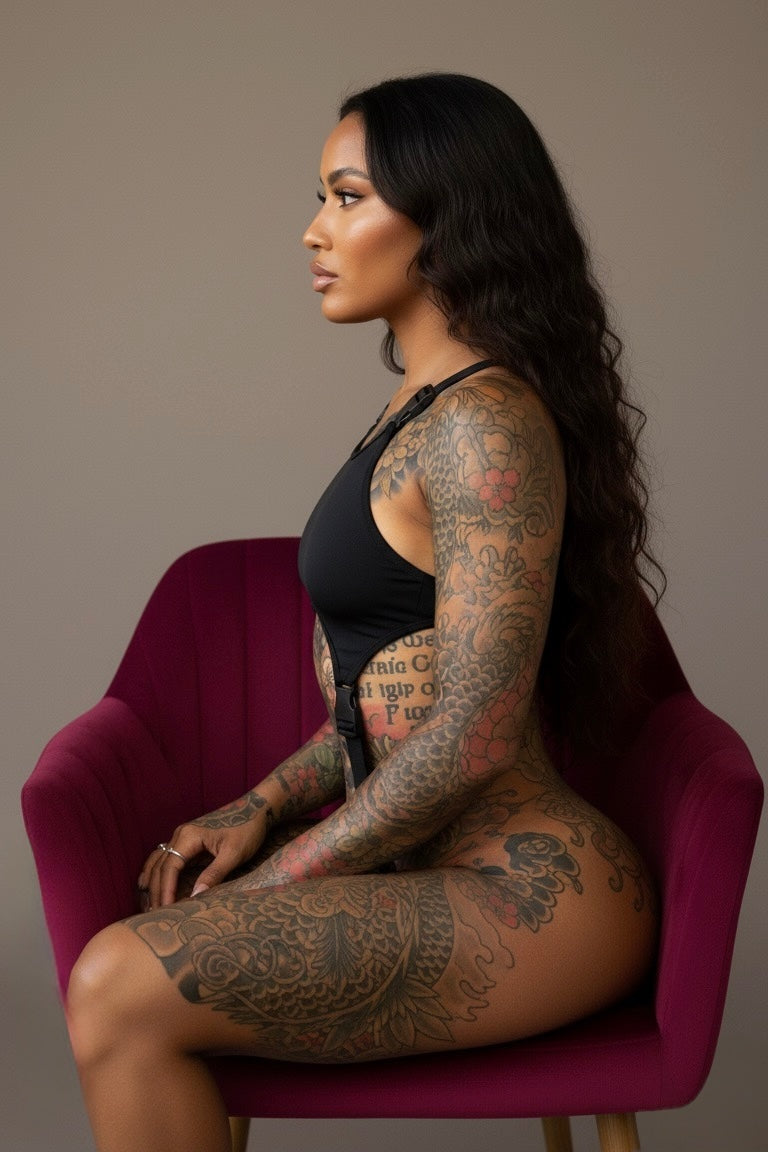 Bodysuit met uitgesneden riem