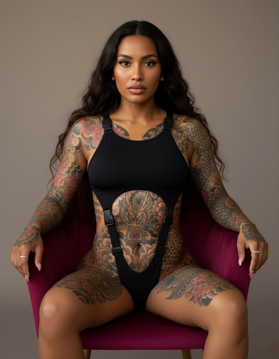 Body à bretelles découpées