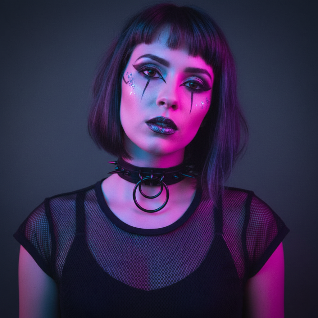 Collier ras du cou à pointes avec anneau en O