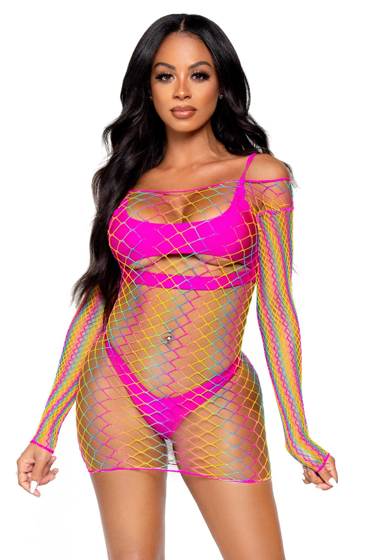 Robe en filet arc-en-ciel