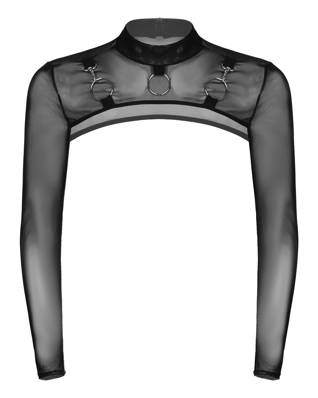 Black mesh top crop sales