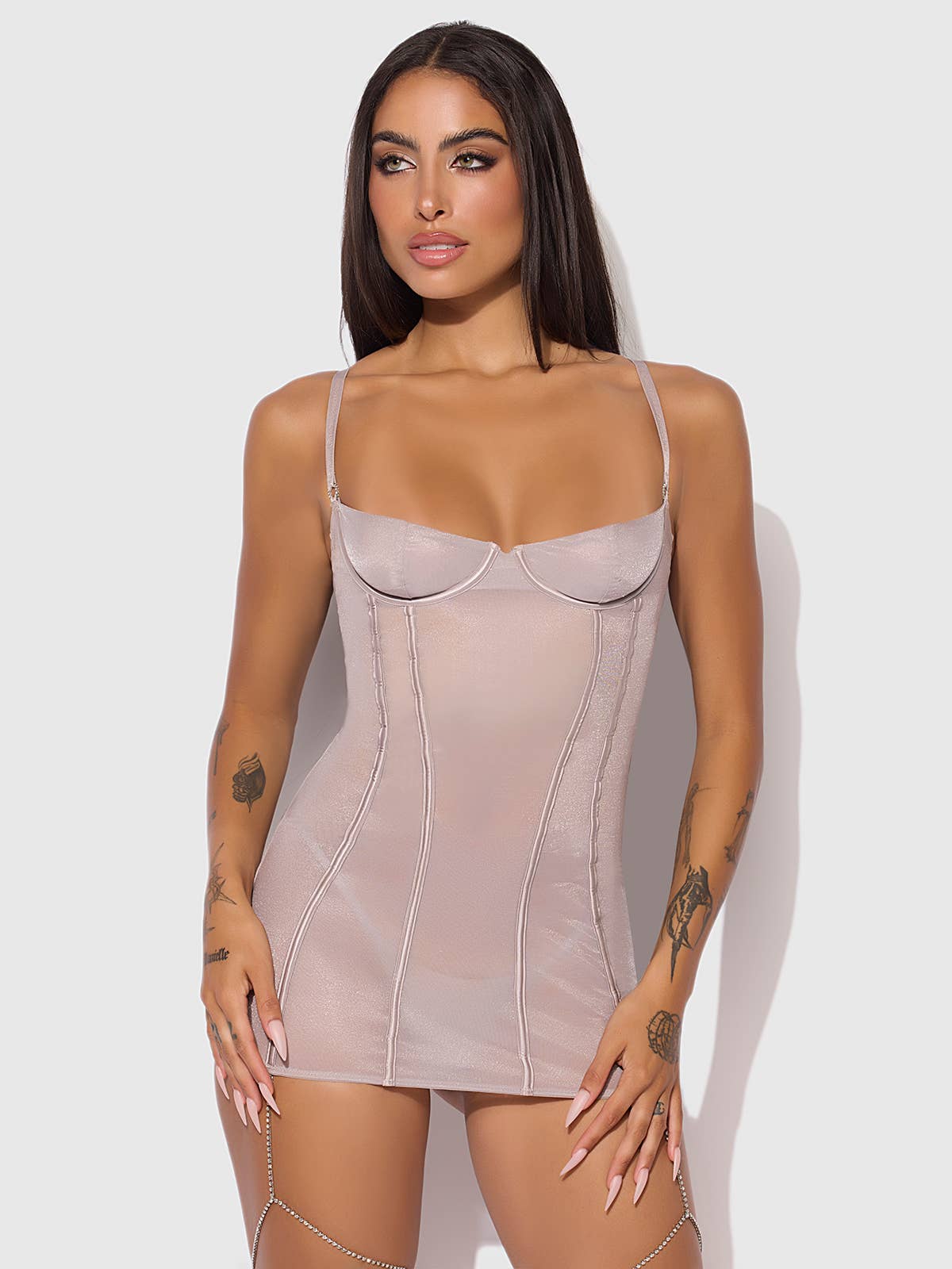 Presley Shine Mesh Dress