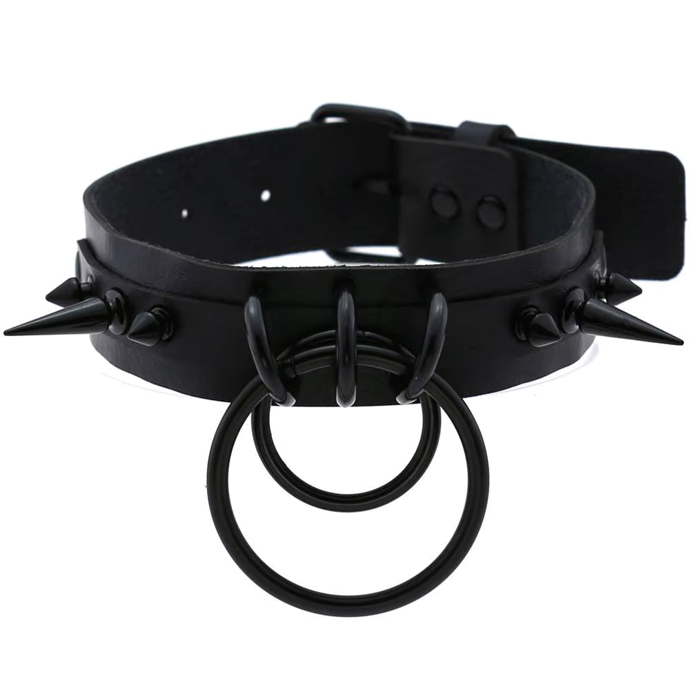 O Ring Spiked Choker