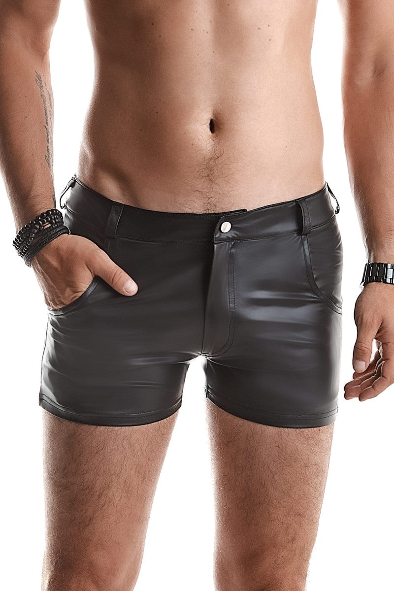 Casual wet look shorts