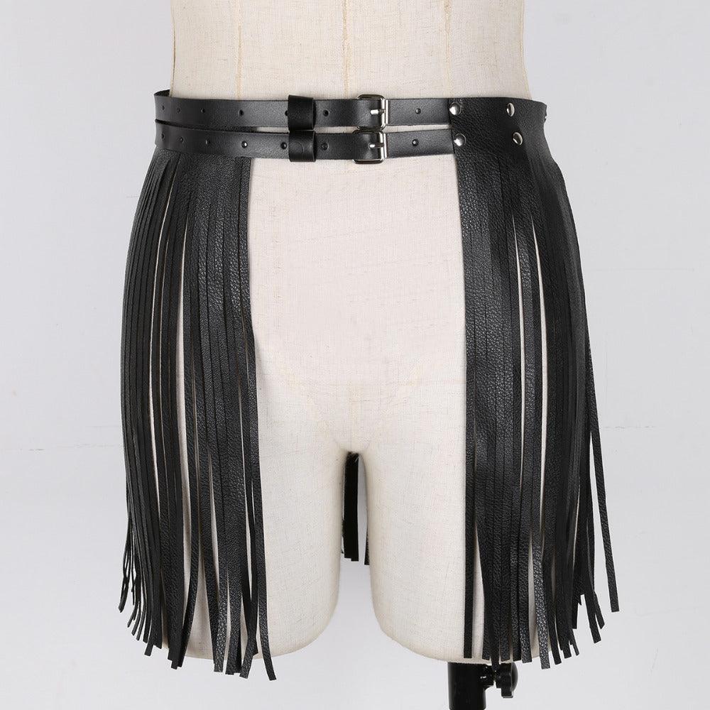 Bcbg black outlet fringe skirt